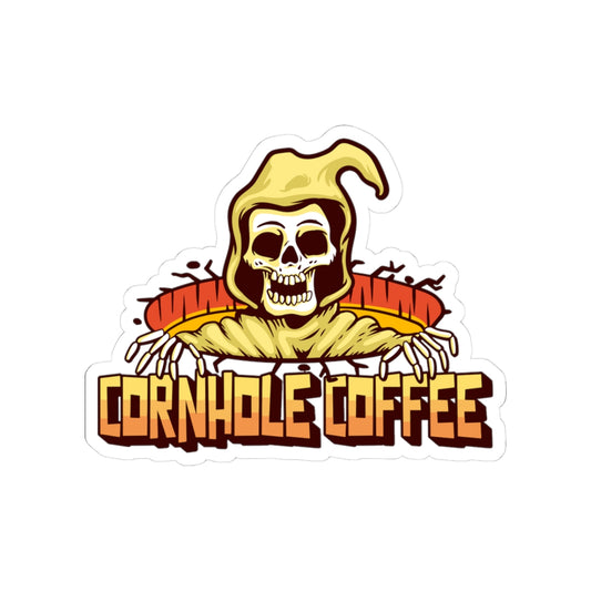 Cornhole Coffee Skull Stickers