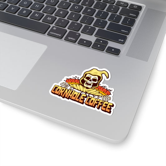 Cornhole Coffee Skull Stickers