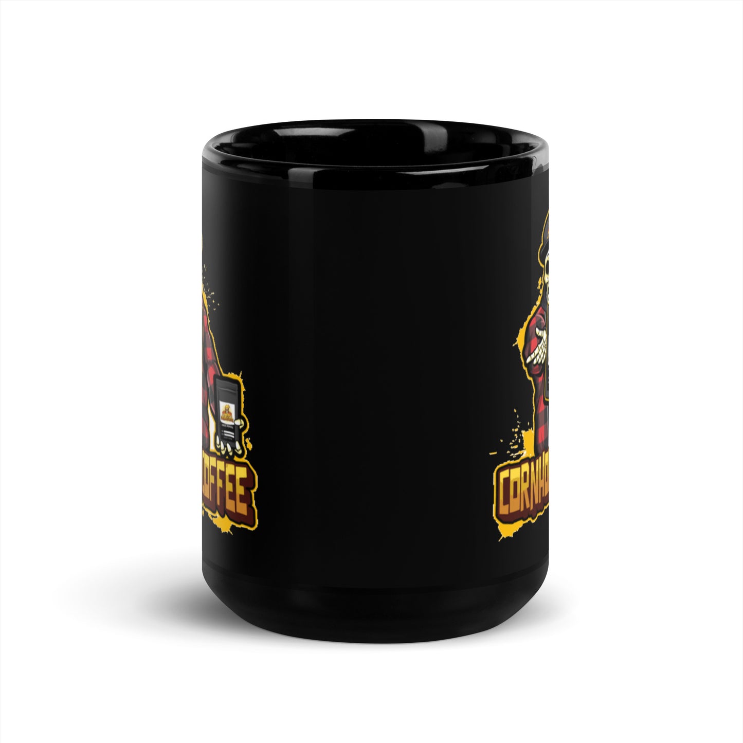 Grim Reaper Grunge Black Glossy Mug