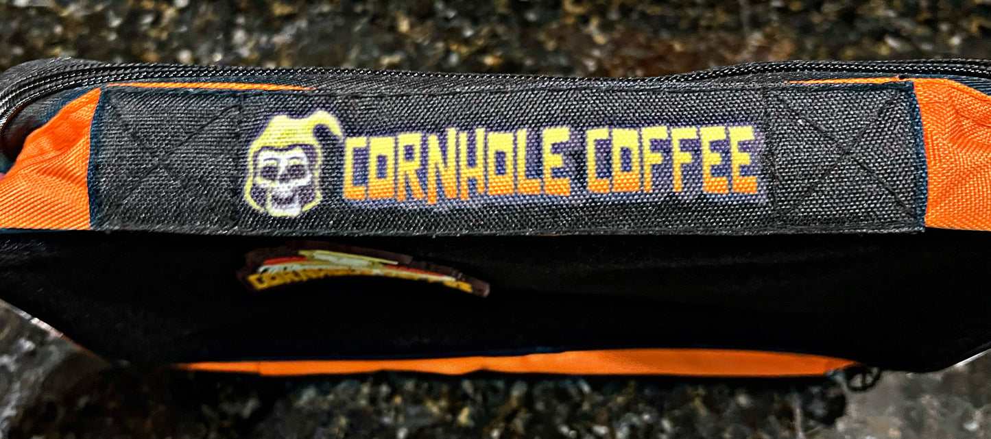 CORNHOLE COFFEE POUCH CARRYING CASE W/ PVC PATCH